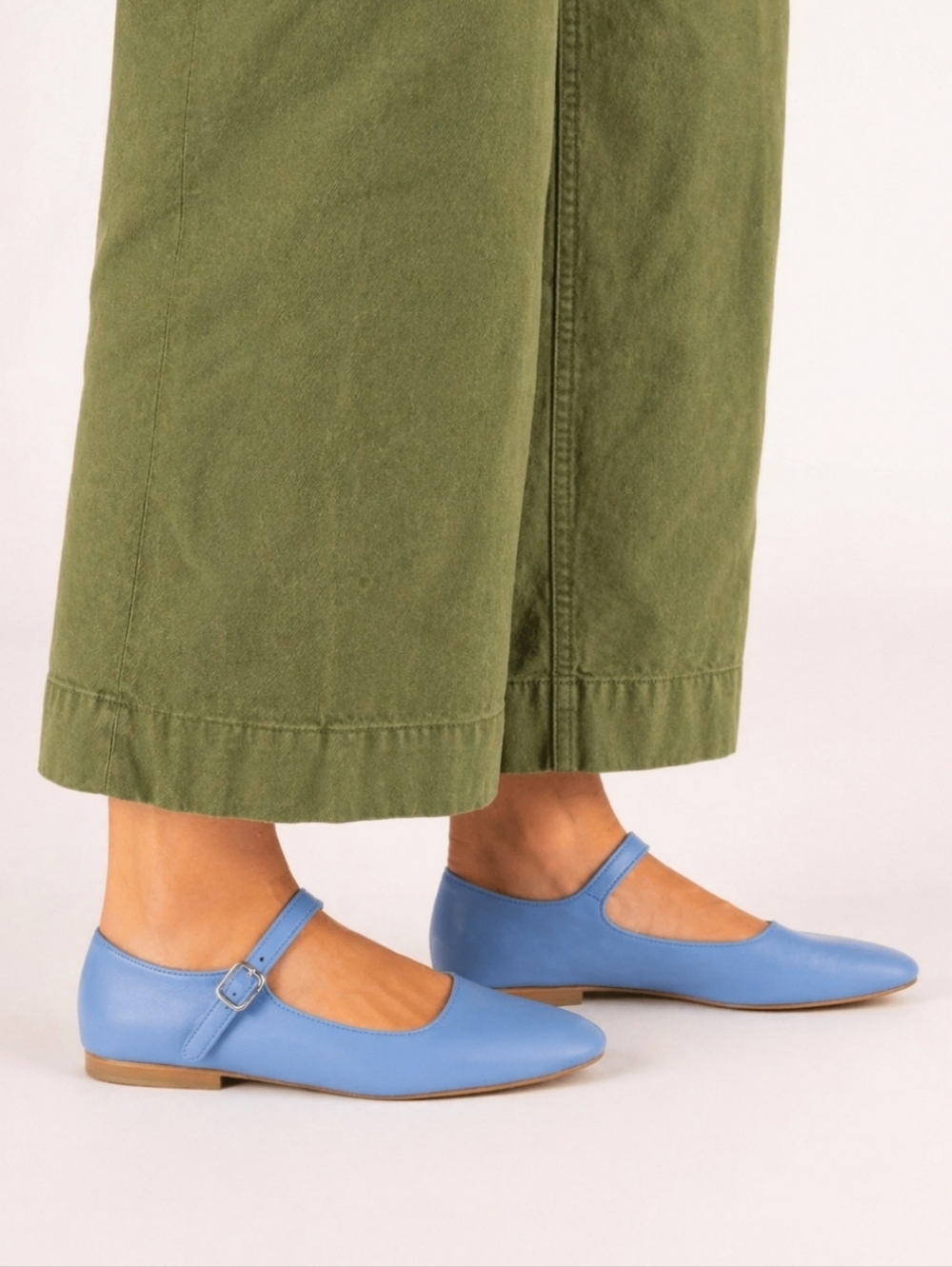 CARON CALLAHAN ELLIE MARY JANES IN NAPPA SKY BLUE